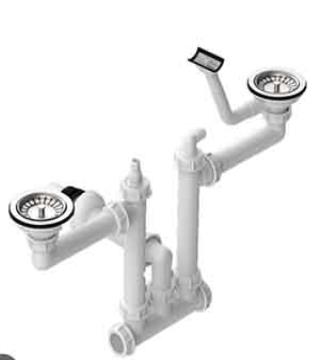 سیفون سینک ظرفشویی 2 لگنه